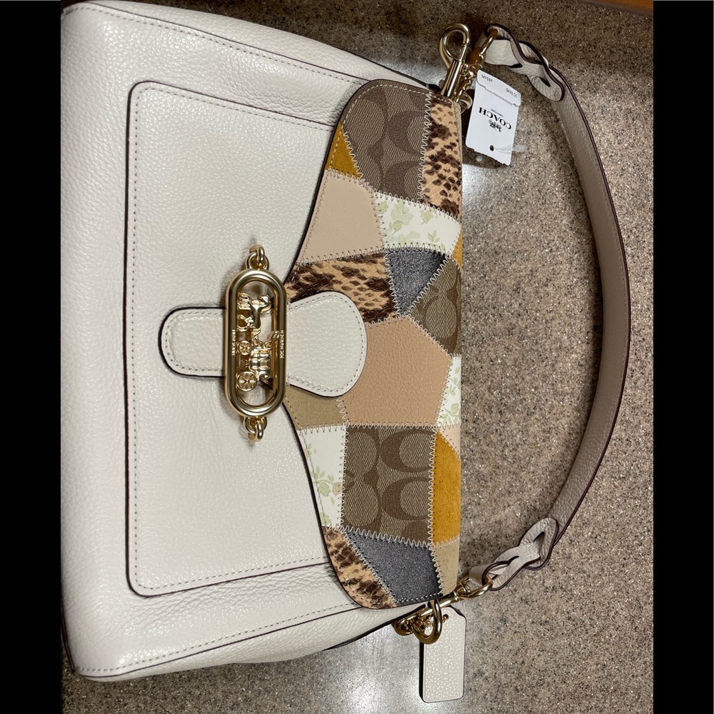 Jade Messenger Bag with patchwork